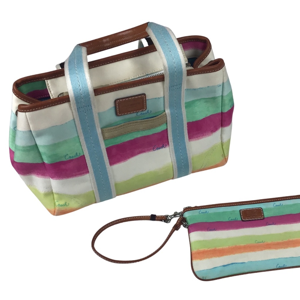 Coach Hampton Watercolor Purse & Wristlet - Picture 9 of 10